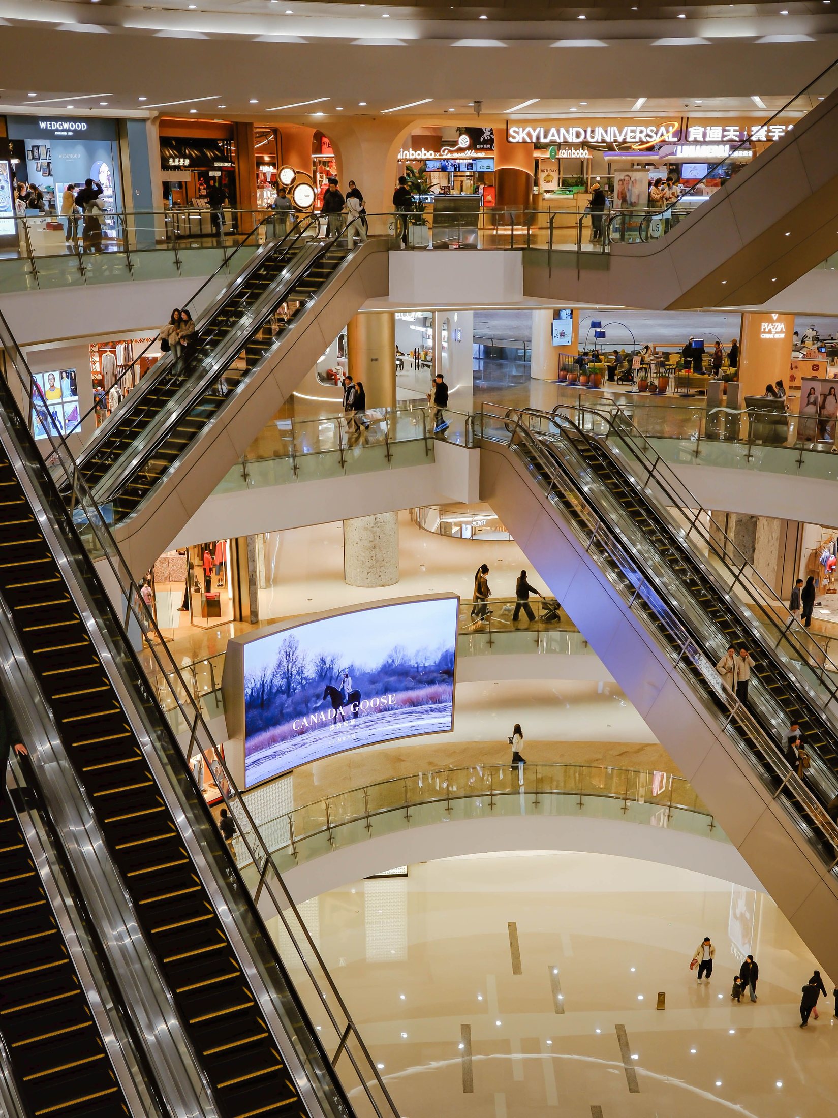 Multi-level atrium and retail frontage at SPJ Vedatam